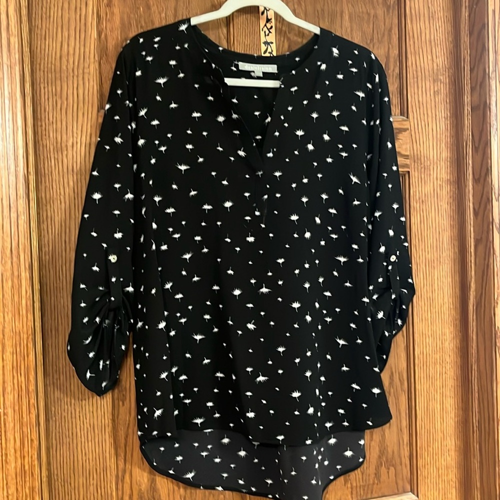 Daniel Rain Dandelion Split Neck 3/4 Length Sleeve Blouse size XL gently used